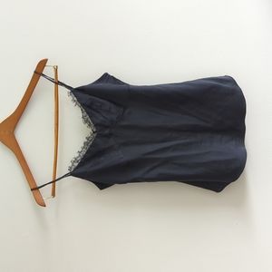 DVF Silk Cami, dark grey, size 6 S/M